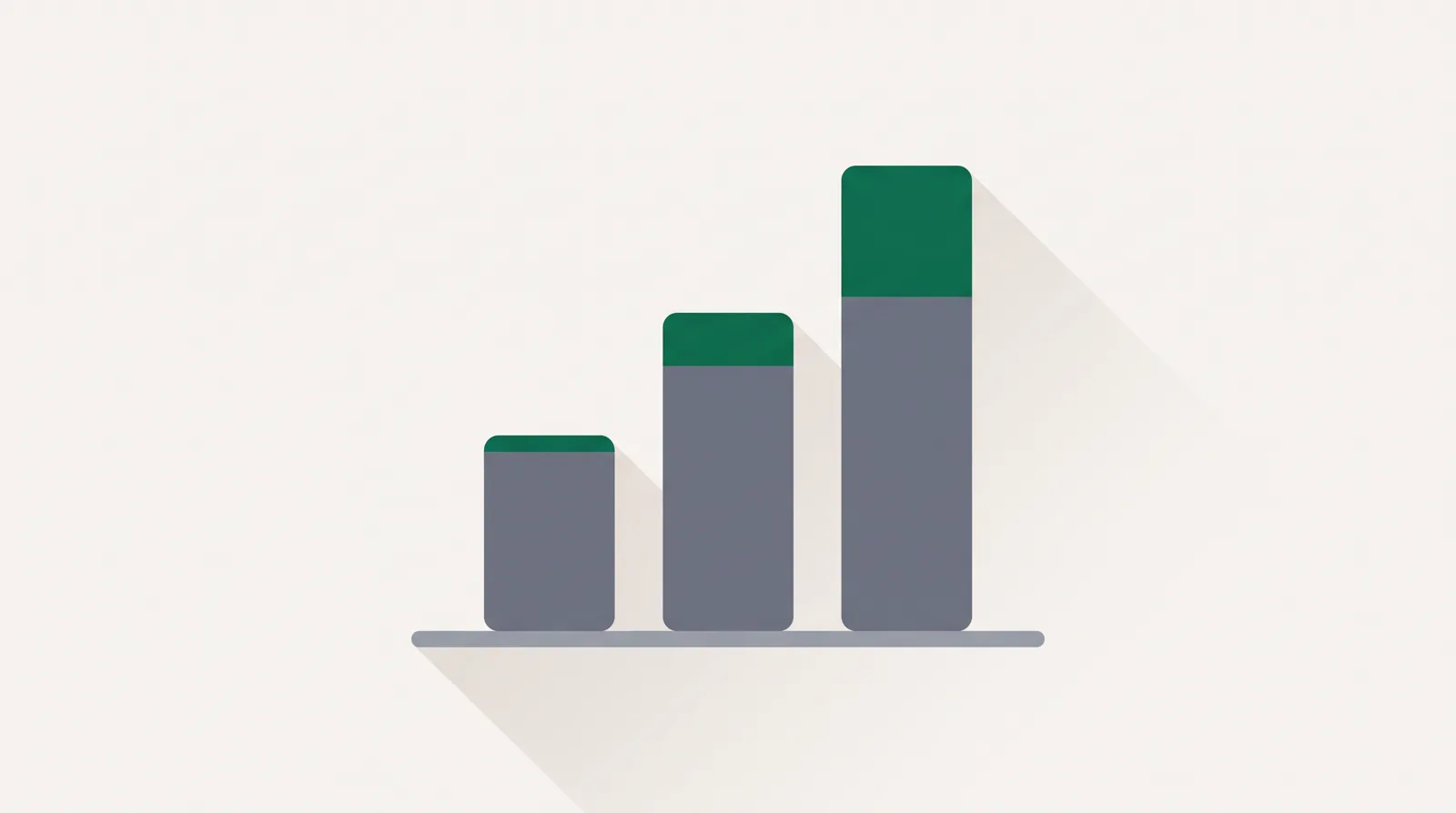 Diagram of percentage-based pricing: as revenue bars rise, the thin fee slice on top of each bar grows proportionally larger.